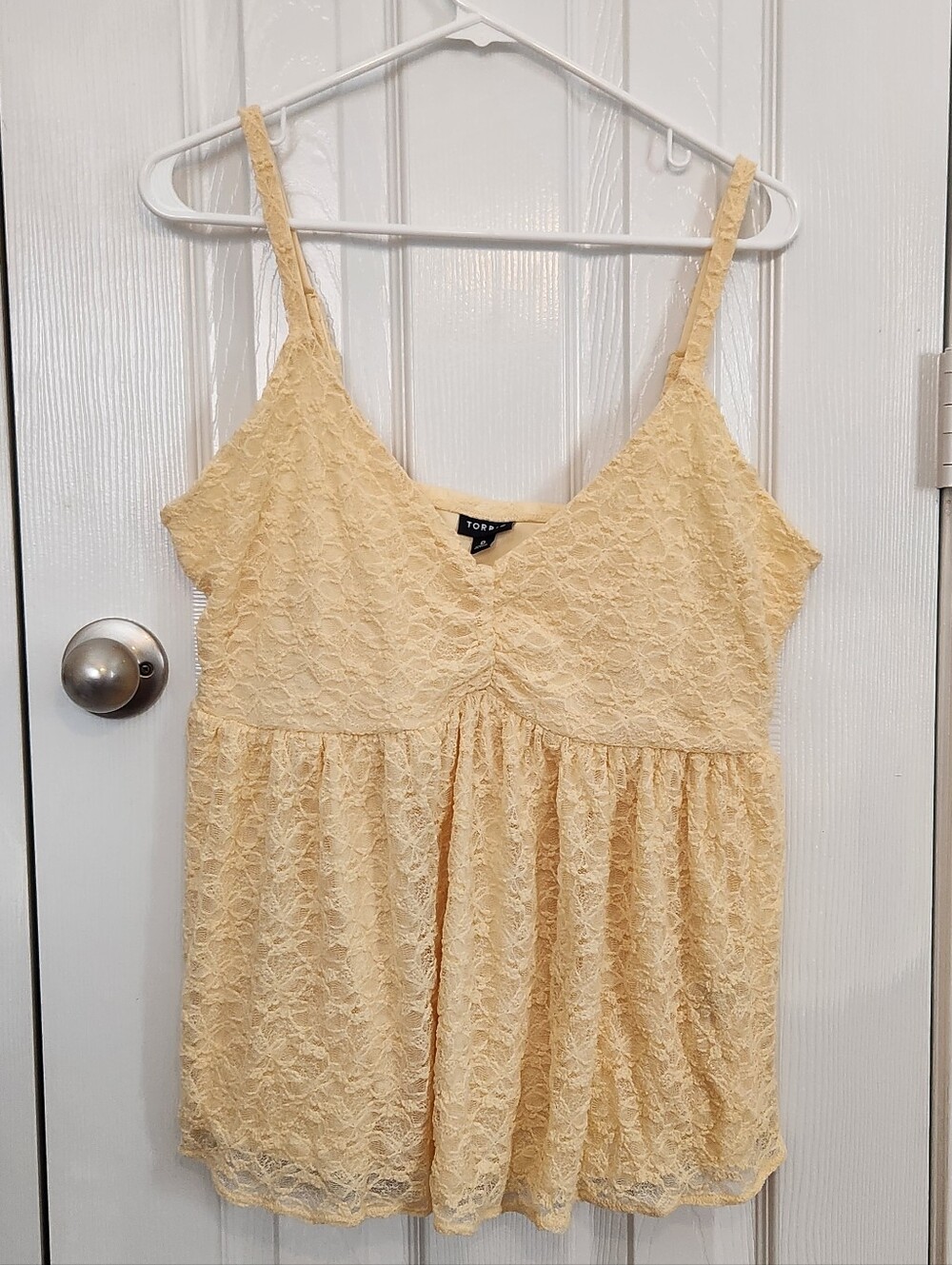 Torrid Pale Yellow Lace Babydoll Cami